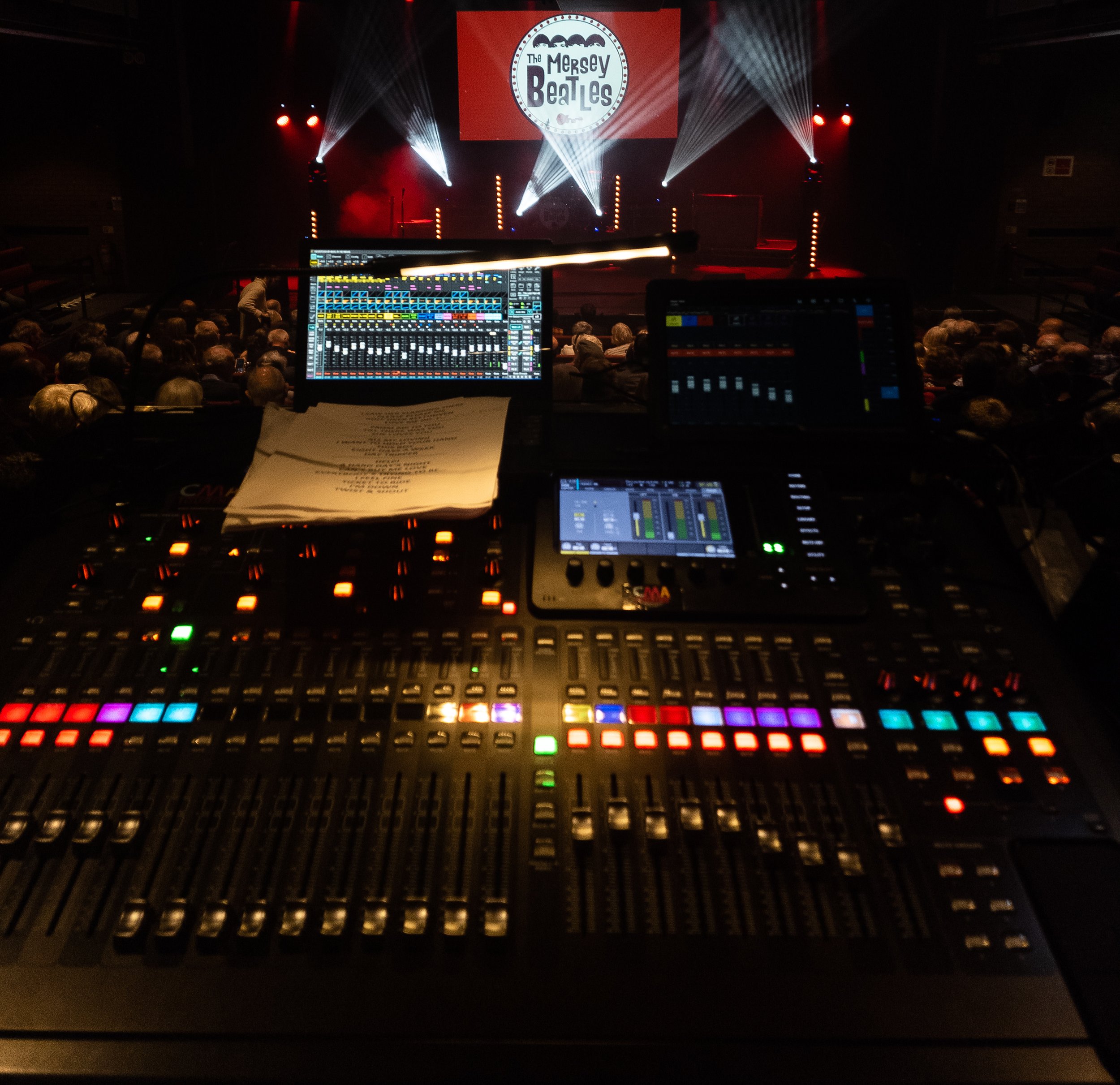 Live sound mixing desk at a Radical Events production